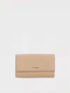 Coccinelle Metallic Soft Wallet In Beige
