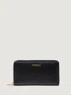 Coccinelle Elegant Leather Wallet With Multiple Compartments In Black