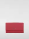 Coccinelle Metallic Soft Wallet In Burgundy