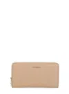 Coccinelle Beige Metallic Soft Wallet In Beige