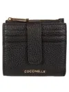 Coccinelle Metallic Soft Button Wallet In Black