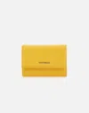 Coccinelle Chic Leather Green Wallet With Multiple Compartments In Yellow
