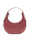 Coccinelle Whisper Crescent Top-handle Shoulder Bag In Red
