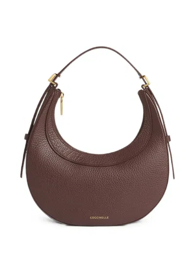 Coccinelle Whisper Pebbled-leather Tote Bag In Brown