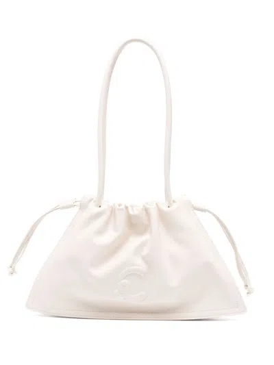 COCCINELLE WHITE 'DULCE' SHOULDER BAG IN LEATHER