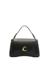 Coccinelle Handbag Grained Leather In Black