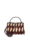 Coccinelle Diamond-pattern Leather Shoulder Bag In Red