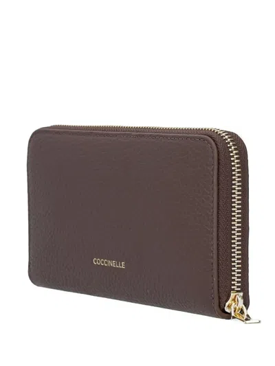 Coccinelle Zip-around Logo Wallet In Brown