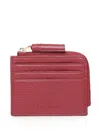 Coccinelle Zip Cardholder Wallet In Burgundy