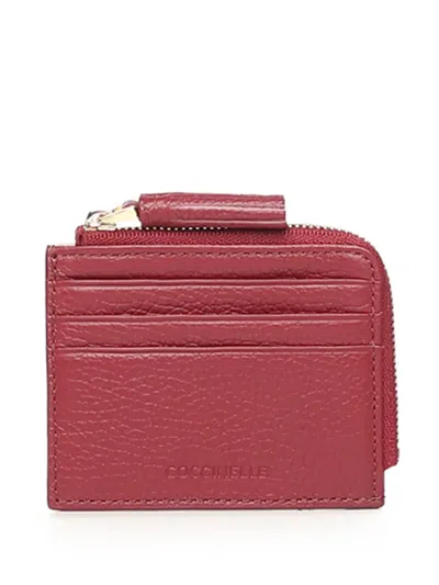 Coccinelle Zip Cardholder Wallet In Burgundy