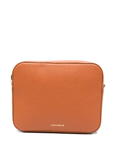 Coccinelle Zip Leather Cross Body Bag In Brown
