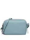 Coccinelle Zip Leather Shoulder Bag In Blue