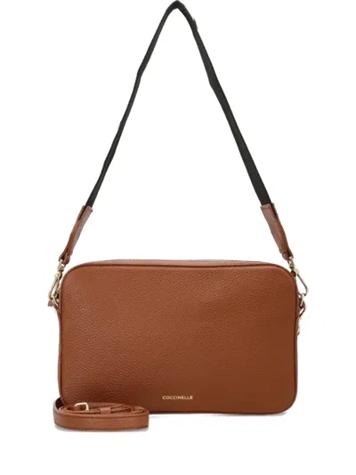 Coccinelle Zip Shoulder Bag In Brown