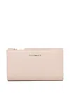Coccinelle Zip Three-compartment Wallet In Pink
