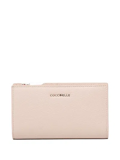 Coccinelle Zip Three-compartment Wallet In Pink
