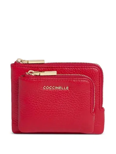 Coccinelle Zip-up Leather Purse In White