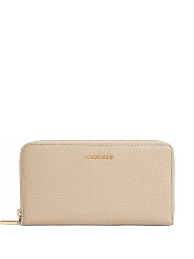 Coccinelle Zip-up Wallet In Neutral