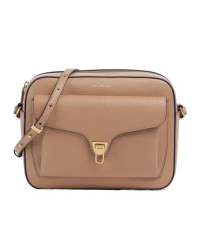 Coccinelle Zippered Shoulder Bag In Brown