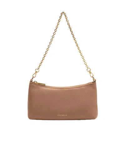 Coccinelle Zippered Shoulder Bag In Brown