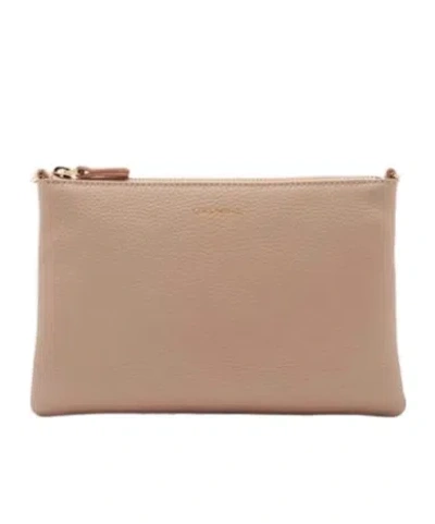 Coccinelle Zippered Shoulder Bag In Nude