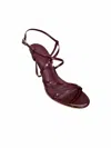 Cocco Miami Women's Zs 18915-23 Open Toe Heel In Deep Red In Silver