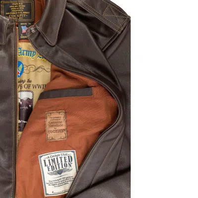 Pre-owned Cockpit Usa Aces And Eights Flight Jacket Z21v029 Made In Usa In Brown