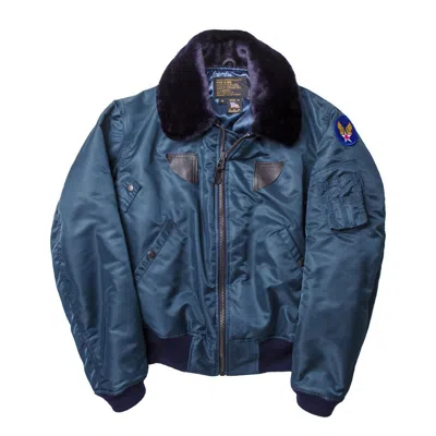 Pre-owned Cockpit Usa B-15 Bomber Flight Jacket Af Blue, Olive Usa Made Z2213