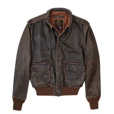 Pre-owned Cockpit Usa Battleworn A-2 Brown Usa Made Z21m028