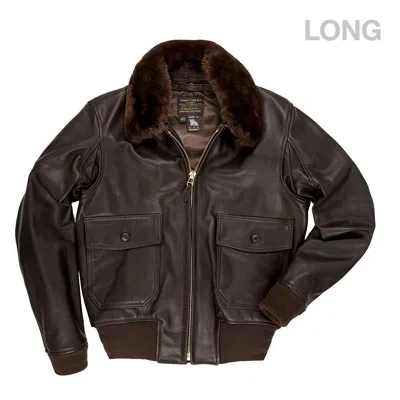 Pre-owned Cockpit Usa G-1 Leather Flight Jacket W Removable Collar Brown Long Z2108ml Usa
