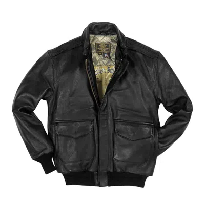 Pre-owned Cockpit Usa Mens Antique Lambskin Leather A-2 Flight Jacket Usa Made Z2567mm In Black