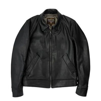 Pre-owned Cockpit Usa Midnight Rider Moto Jacket Z21a016 Usa Made In Black