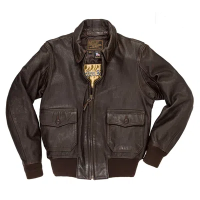 Pre-owned Cockpit Usa Navy Carrier Pilot's Jacket Brown Z21i024 Usa Made