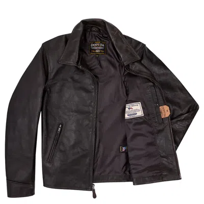Pre-owned Cockpit Usa Open Road Moto Jacket Z21a012 Usa Made In Brown