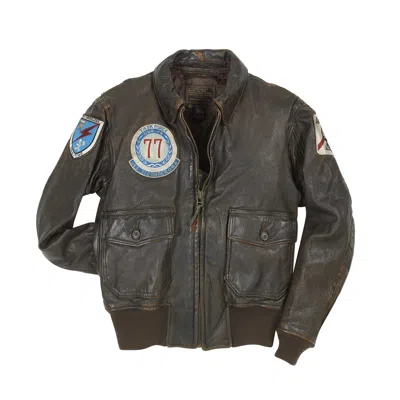 Pre-owned Cockpit Usa U.s.s. Ticonderoga G-1 Jacket Brown Made In Usa