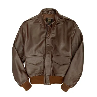 Pre-owned Cockpit Usa Wwii Government Issue A-2 Jacket (long) Z2107hl Made In Usa In Brown