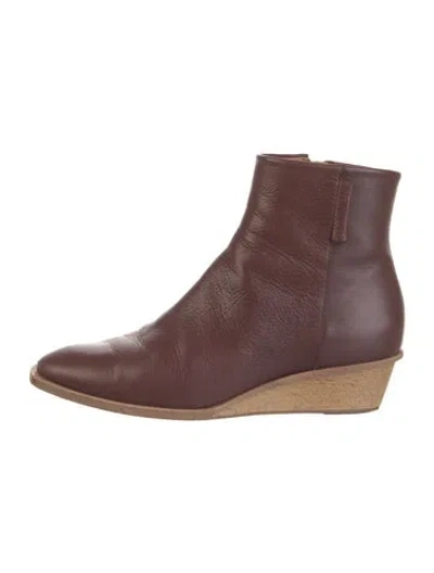 Pre-owned Coclico Leather Animal Print Chelsea Boots In Burgundy