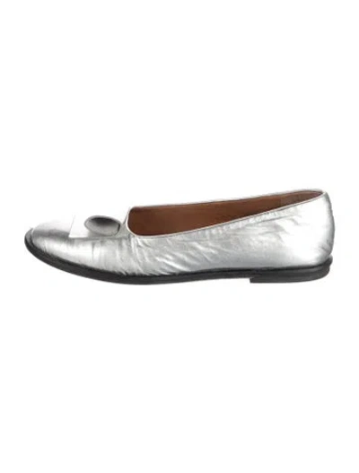 Pre-owned Coclico Leather Ballet Flats In Metallic/silver