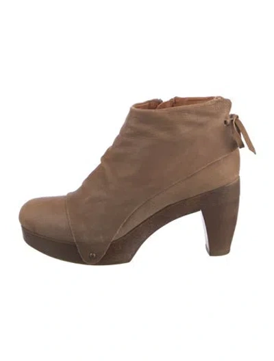Pre-owned Coclico Leather Colorblock Pattern Boots In Brown