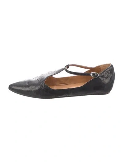 Pre-owned Coclico Leather Mary Jane Flats In Black