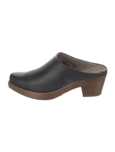 Pre-owned Coclico Leather Mules In Black