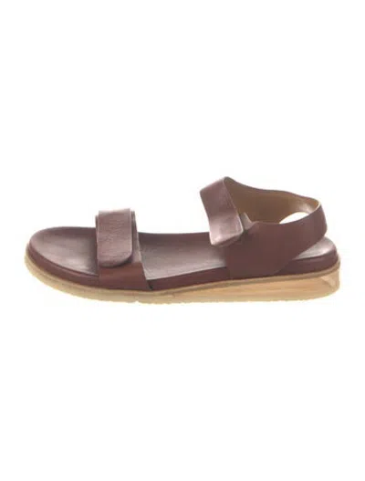 Pre-owned Coclico Leather Sandals In Brown/burgundy