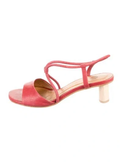 Pre-owned Coclico Leather Sandals In Burgundy