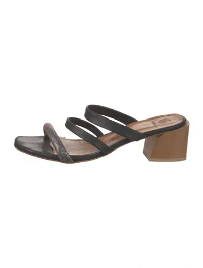 Pre-owned Coclico Leather Slides In Black