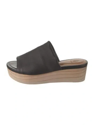 Pre-owned Coclico Leather Slides In Black