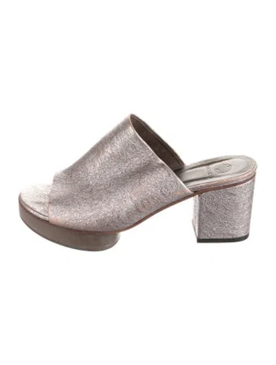 Pre-owned Coclico Leather Slides In Grey