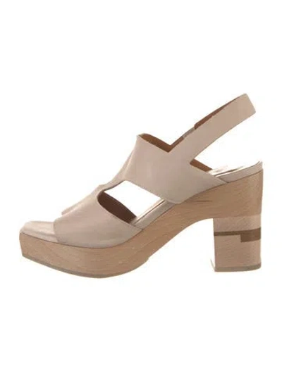 Pre-owned Coclico Leather Slingback Sandals In Brown