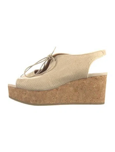 Pre-owned Coclico Leather Slingback Sandals In Neutral