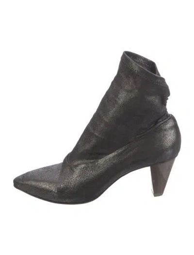Pre-owned Coclico Leather Sock Boots In Silver