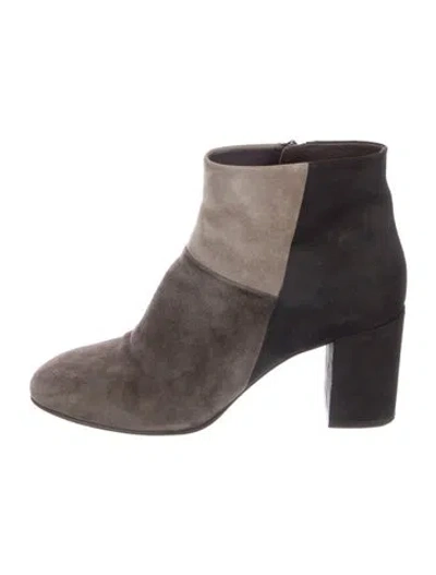 Pre-owned Coclico Suede Colorblock Pattern Boots In Brown