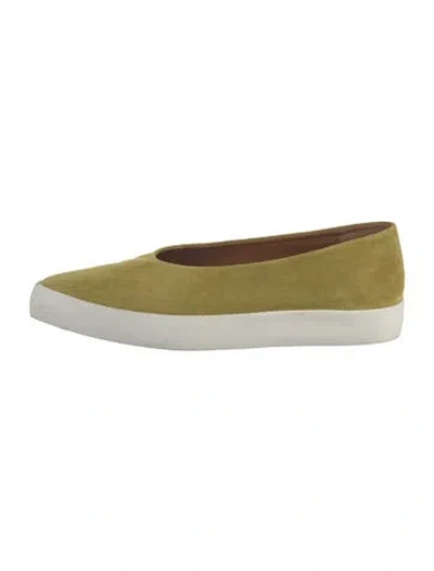 Pre-owned Coclico Suede Flats In Green